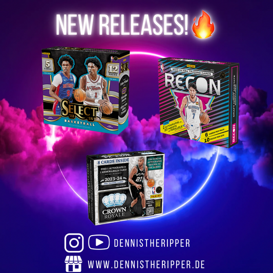 Neue Releases Panini America Select 23/24 Basketball Hobby Box, Crown Royale 23/24 Basketball Hobby Box & Recon 23/24 Basketball Hobby Box