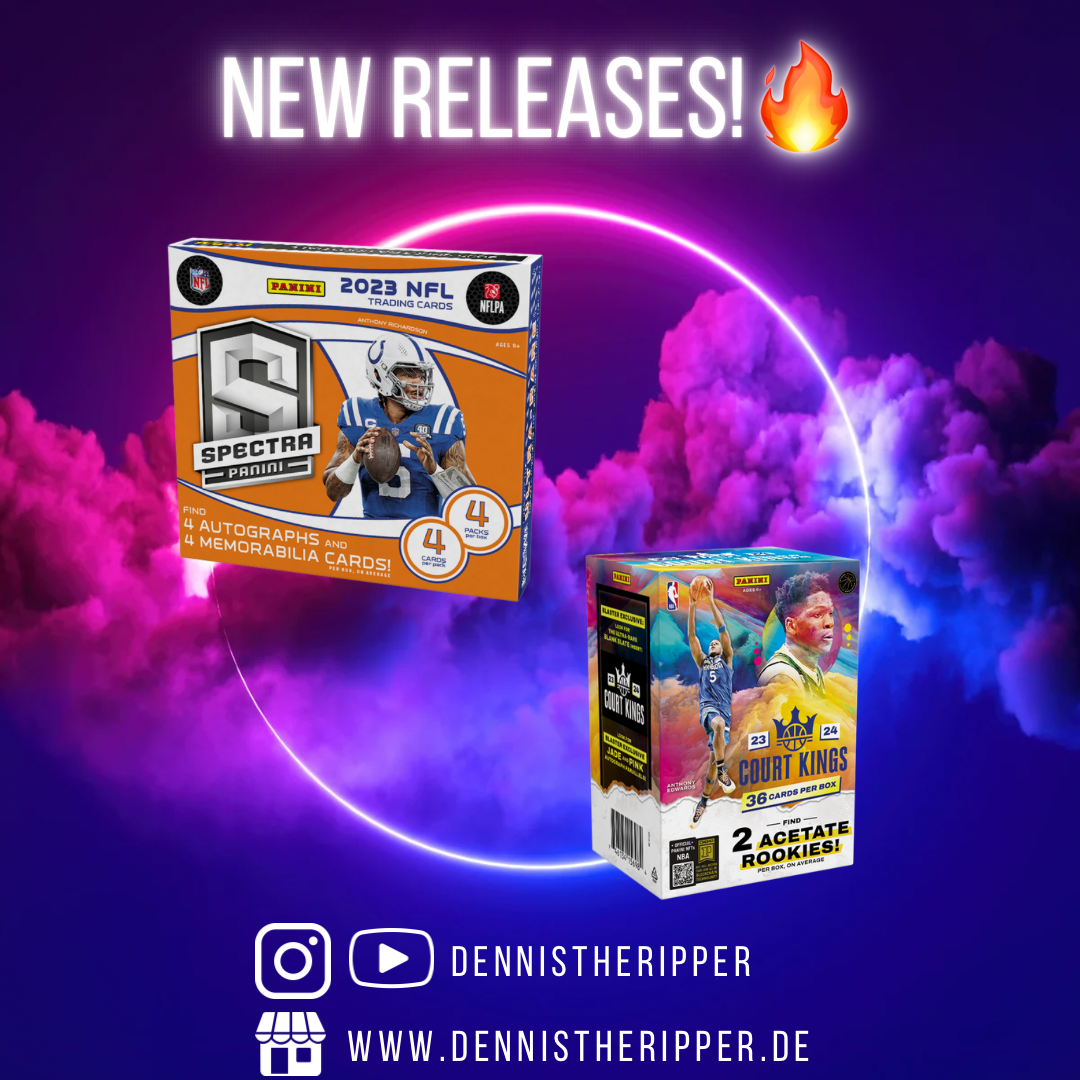 Diese Woche neue Releases Panini America Spectra Football 2023 Hobby Box & Court Kings International Blaster 2023/24!