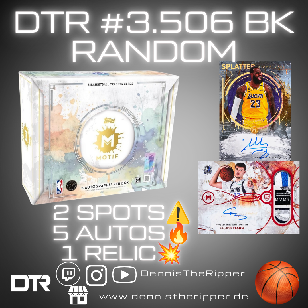 Mini 10% Filler DTR #3506 BK Motif 1 Box Random HIGH ROLLER Group Break