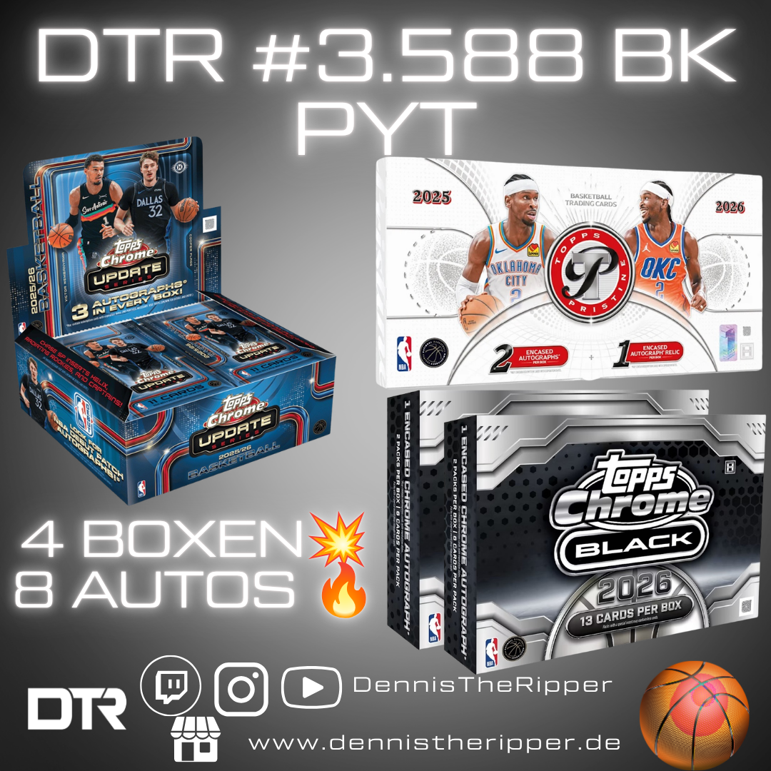 DTR #3588 BK Pristine x Chrome x Black 4 Boxer PYT Group Break