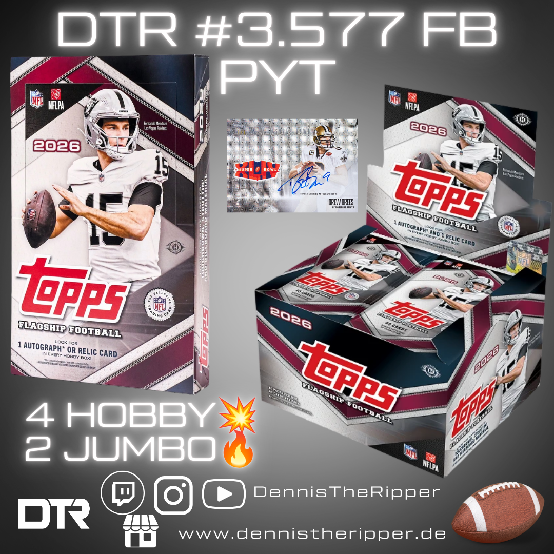 DTR #3577 FB Flagship Jumbo X Hobby 6 Boxer PYT Group Break