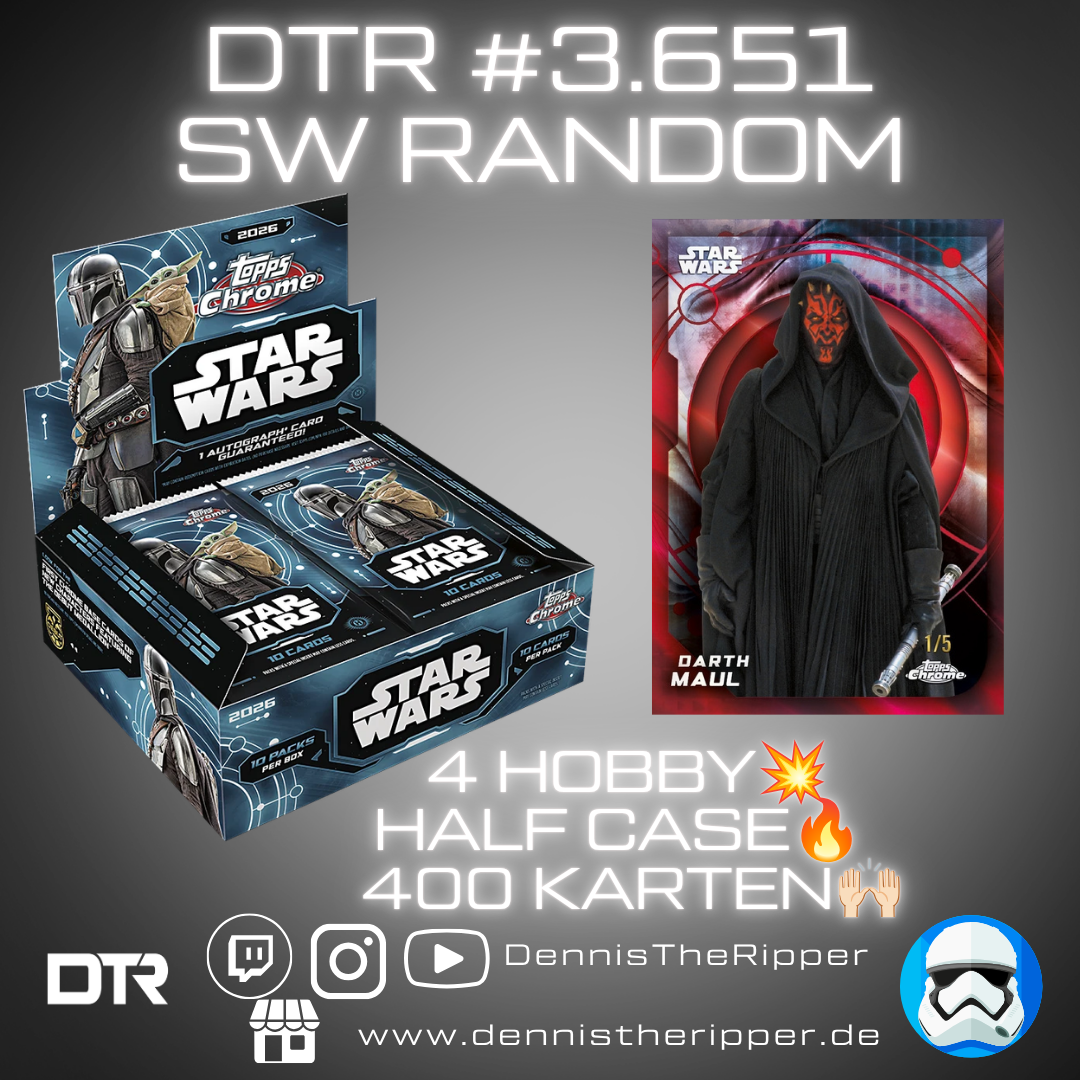 DTR #3651 Star Wars Chrome Hobby Half Case Random Letter Group Break