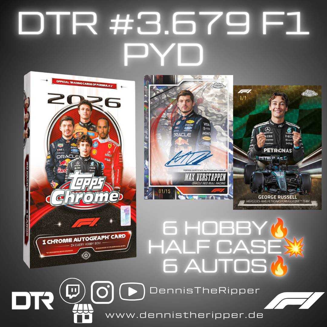 25% Filler GIGAFILLER! DTR #3679 F1 Chrome Hobby 2/2 Half Case PYT/PYP Group Break