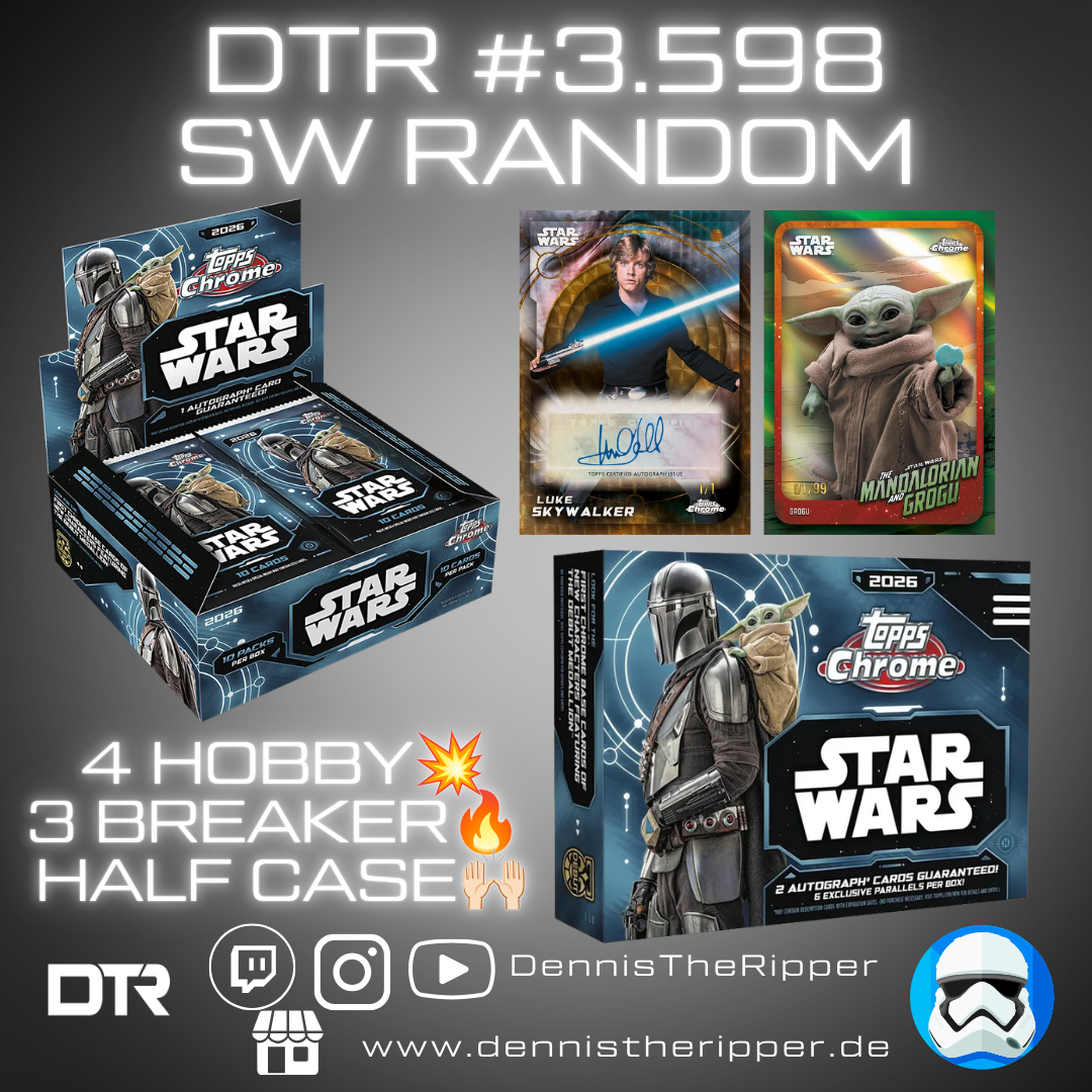 DTR #3598 Star Wars Chrome Breaker x Hobby 2/2 Half Case Random Letter Group Break