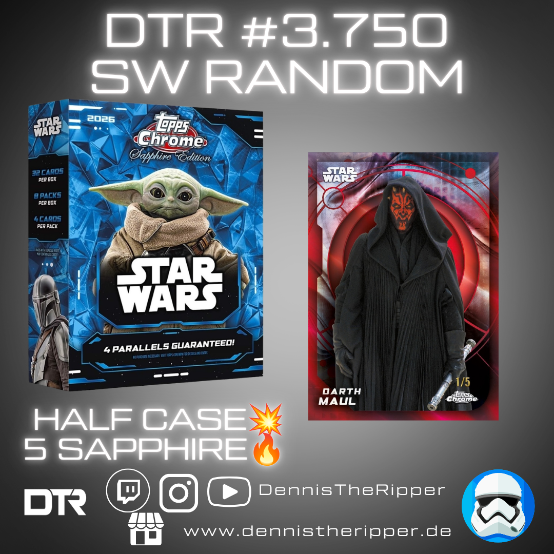 DTR #3750 Star Wars Chrome Sapphire 1/2 Half Case Random Letter Group Break