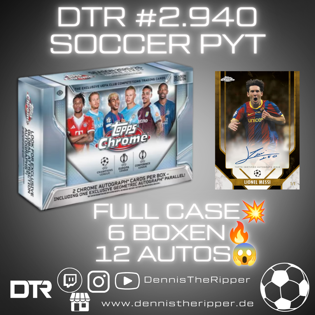 50% Filler GIGAFILLER! DTR #2940 Soccer Chrome UCC Breaker Full Case PYT/PYP Group Break