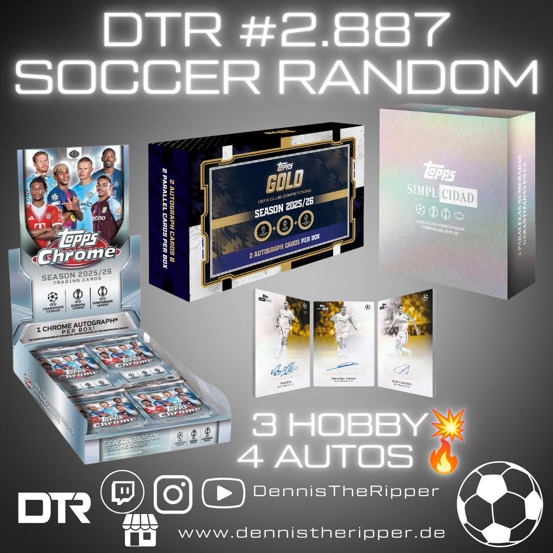 25% Filler DTR #2887 Soccer Chrome x Gold x Simplicidad 3 Boxer Random Group Break