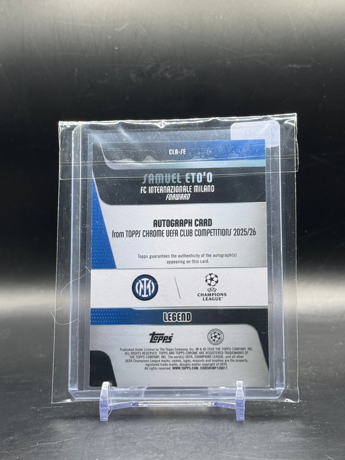 2025-26 Topps Chrome UCC Samuel Eto´o FC Internazionale Milano Aqua Auto 148/199