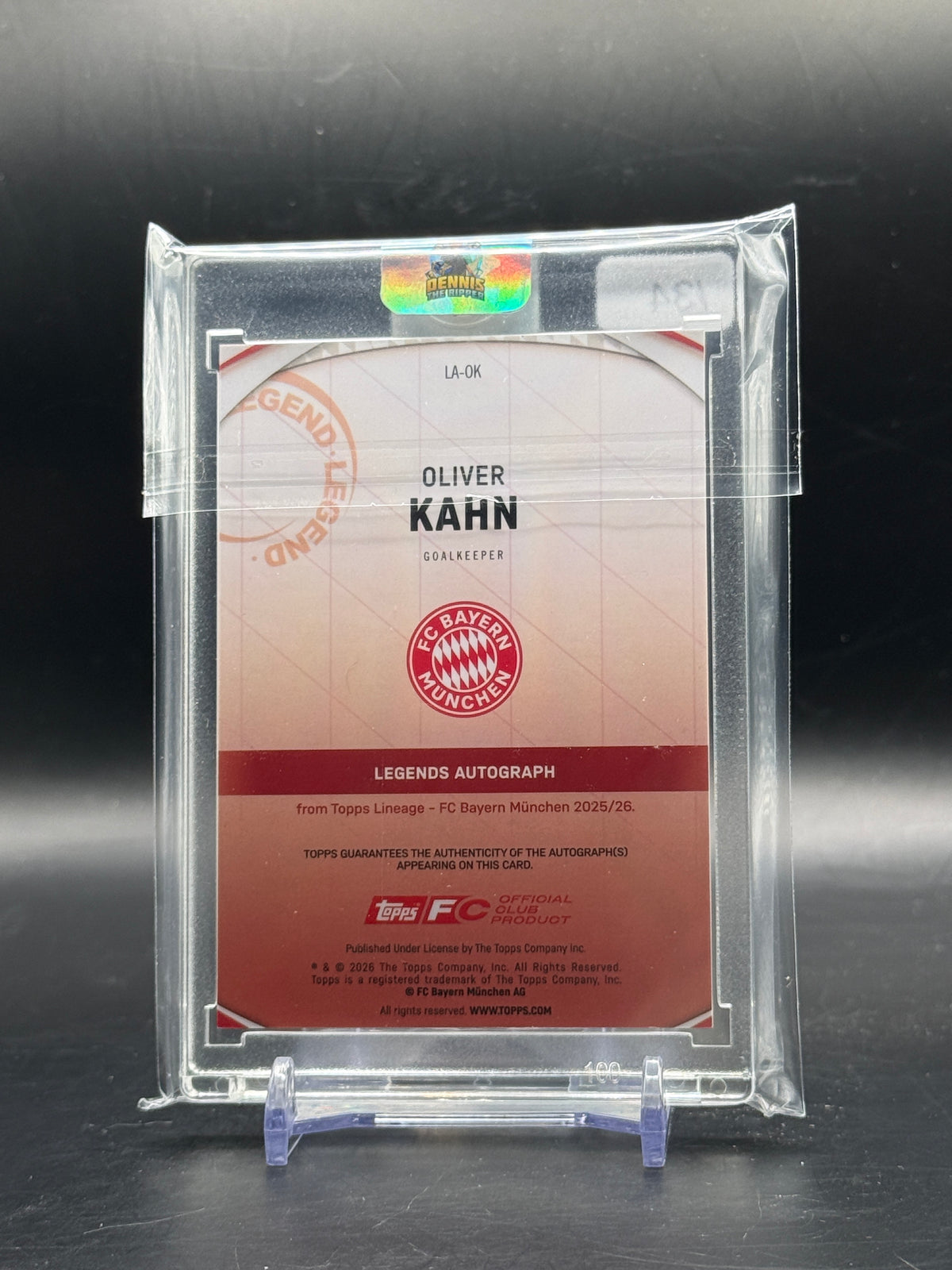 2025-26 Topps FC Bayern München Lineage Oliver Kahn Blue Auto 12/34