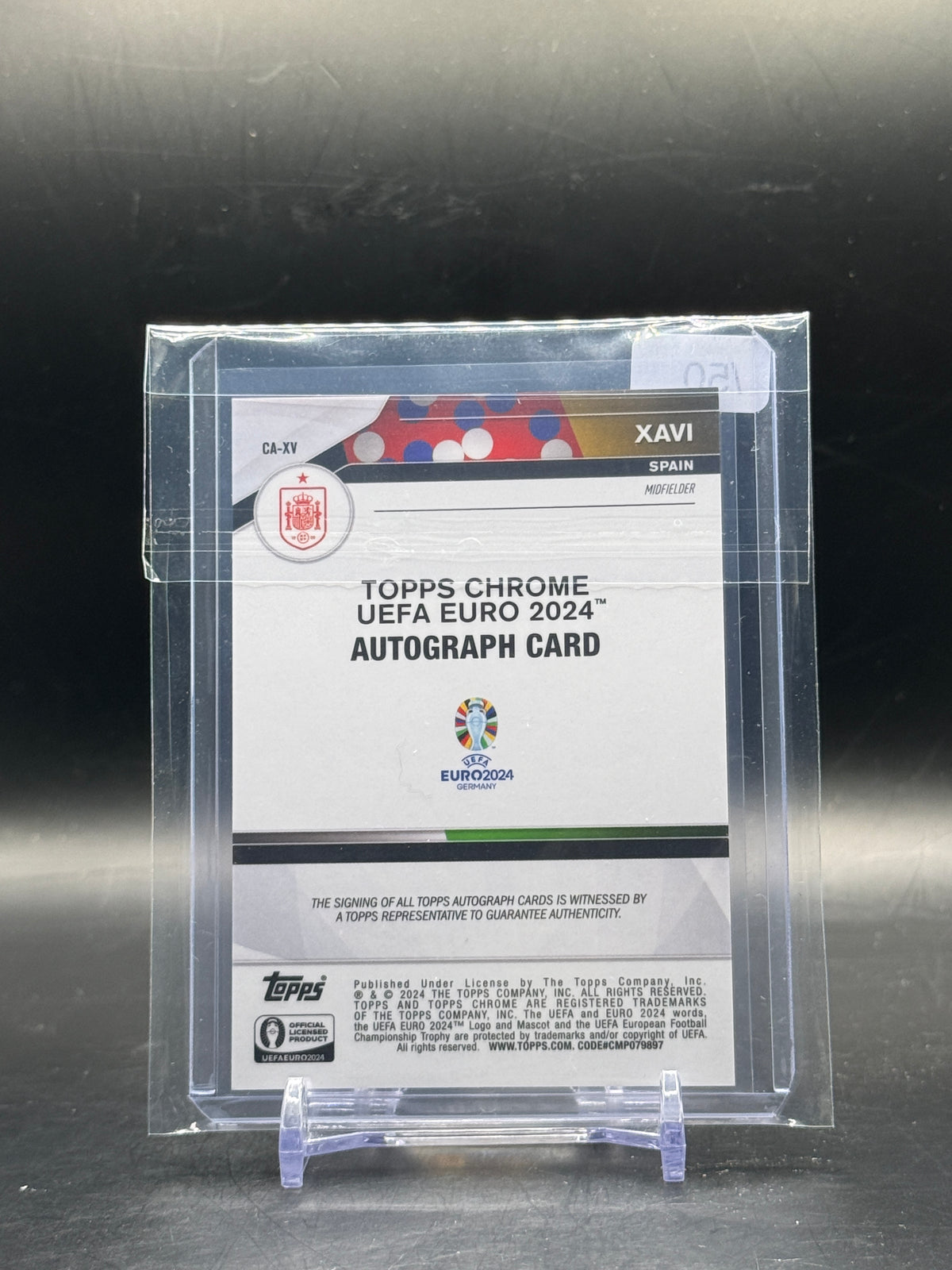 2024 Topps Chrome UEFA Euro Xavi Spain Gold Auto 10/50
