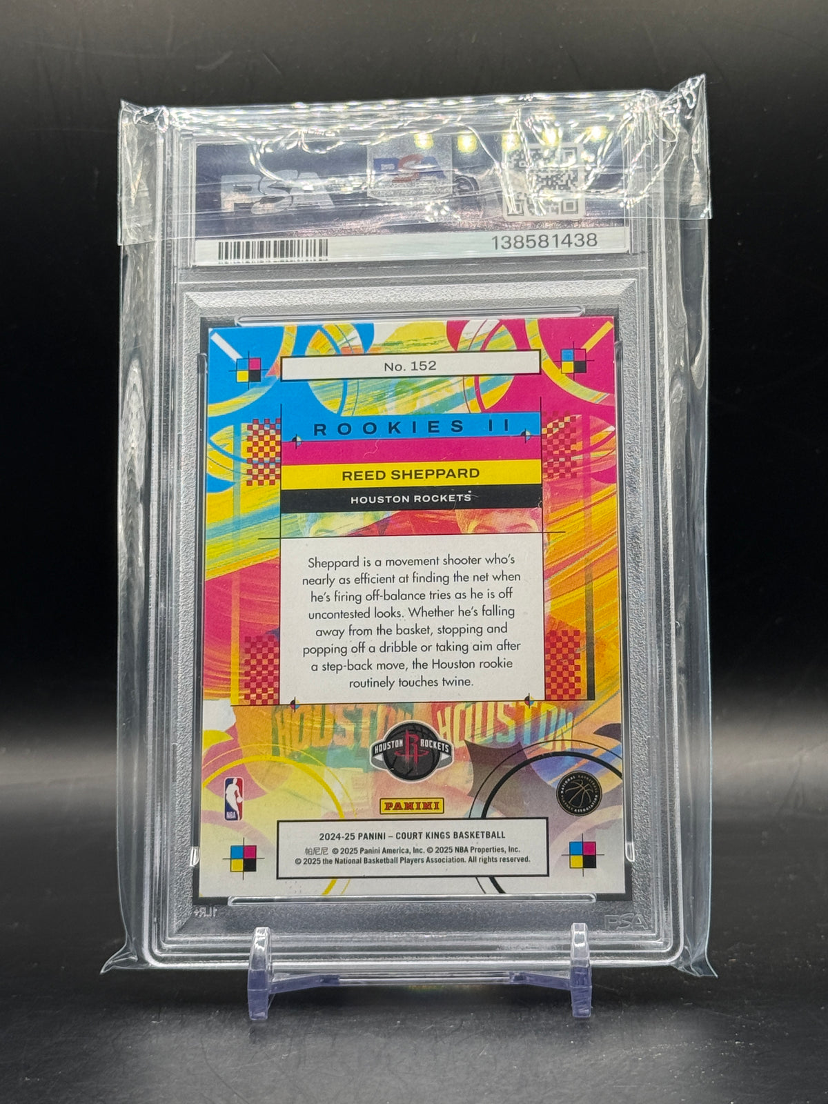 2024 Panini Court kings NBA Reed Sheppard Houston Rockets Rookies II PSA 10 138581438