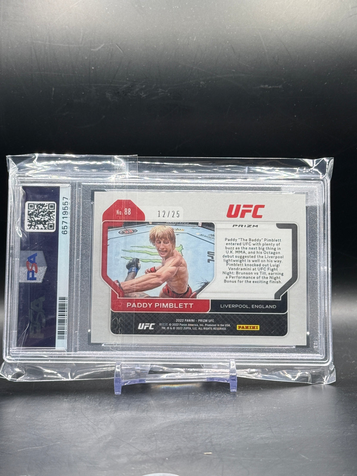 2022 Panini Prizm UFC Paddy Pimblett Mojo Prizm 12/25 PSA 8 65719557