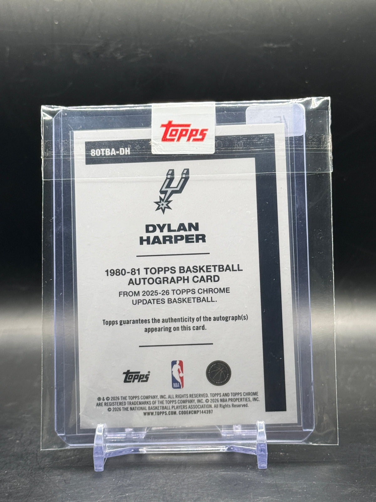 2025-26 Topps Chrome NBA Dylan Harper San Antonio Spurs Red Geometric Auto 3/5