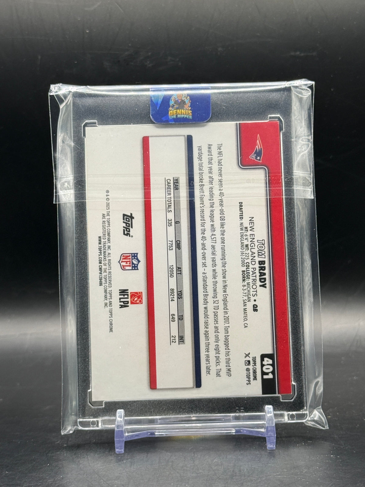 2025 Topps Chrome NFL Tom Brady New England Patriots Gold Geometric 33/50