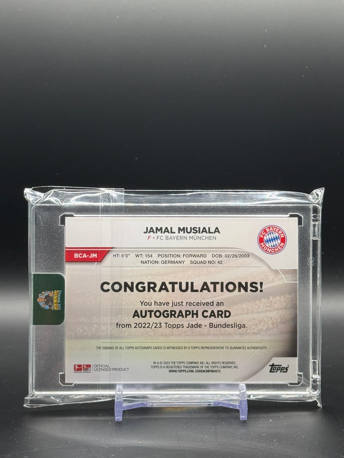2022-23 Topps Jade Bundesliga Jamal Musiala FC Bayern München Auto