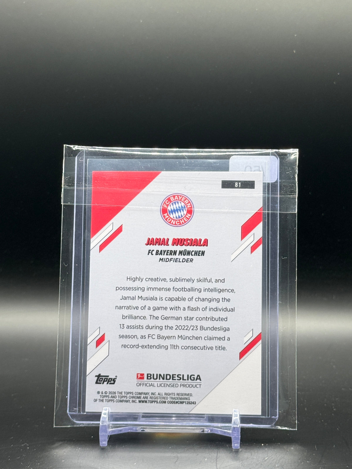 2025-26 Topps Chrome Bundesliga Jamal Musiala FC Bayern München Gold 21/50