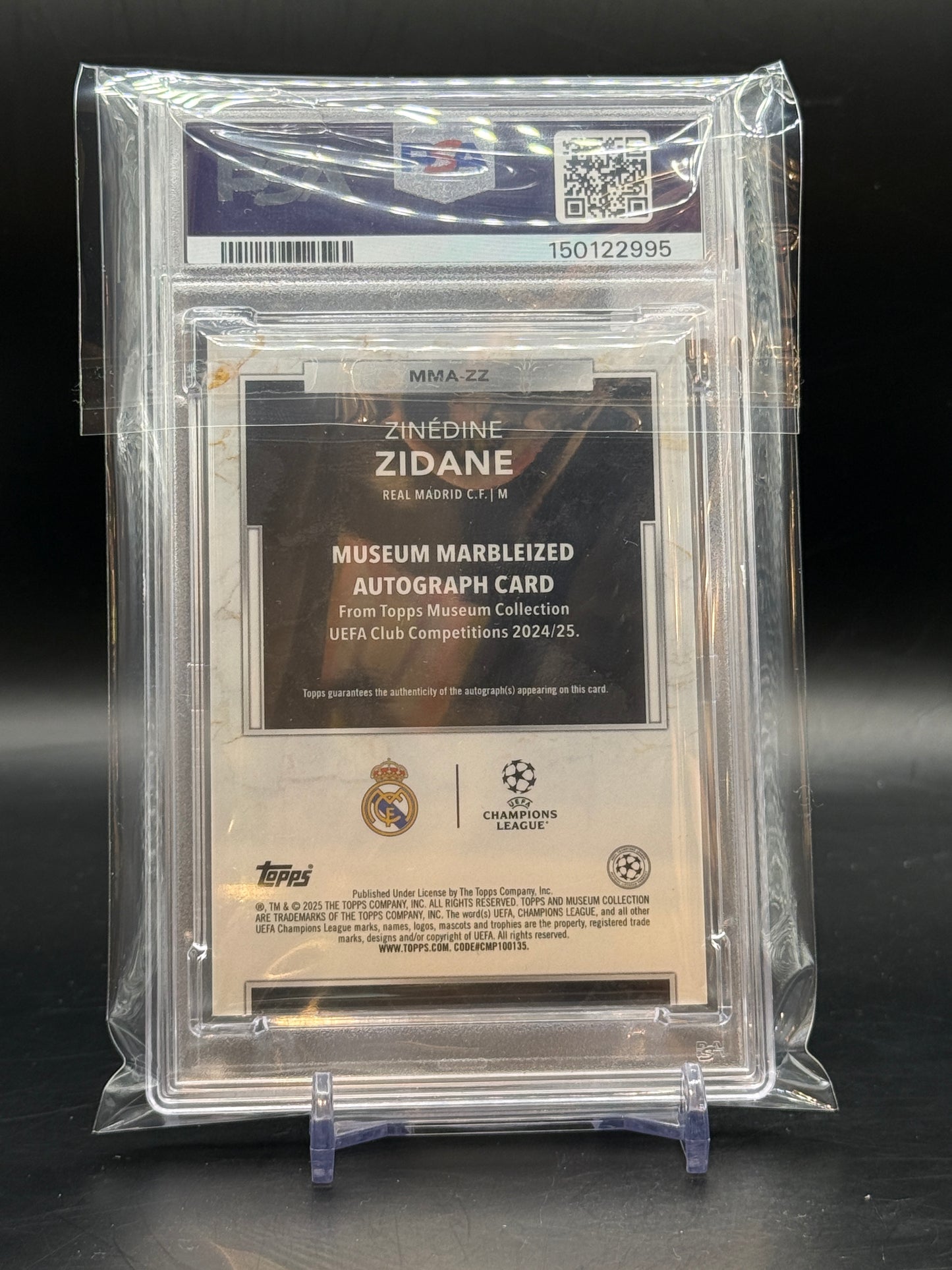 2024/25 Topps Museum UCC Zinedine Zidane Auto 5/10 PSA 8 150122995