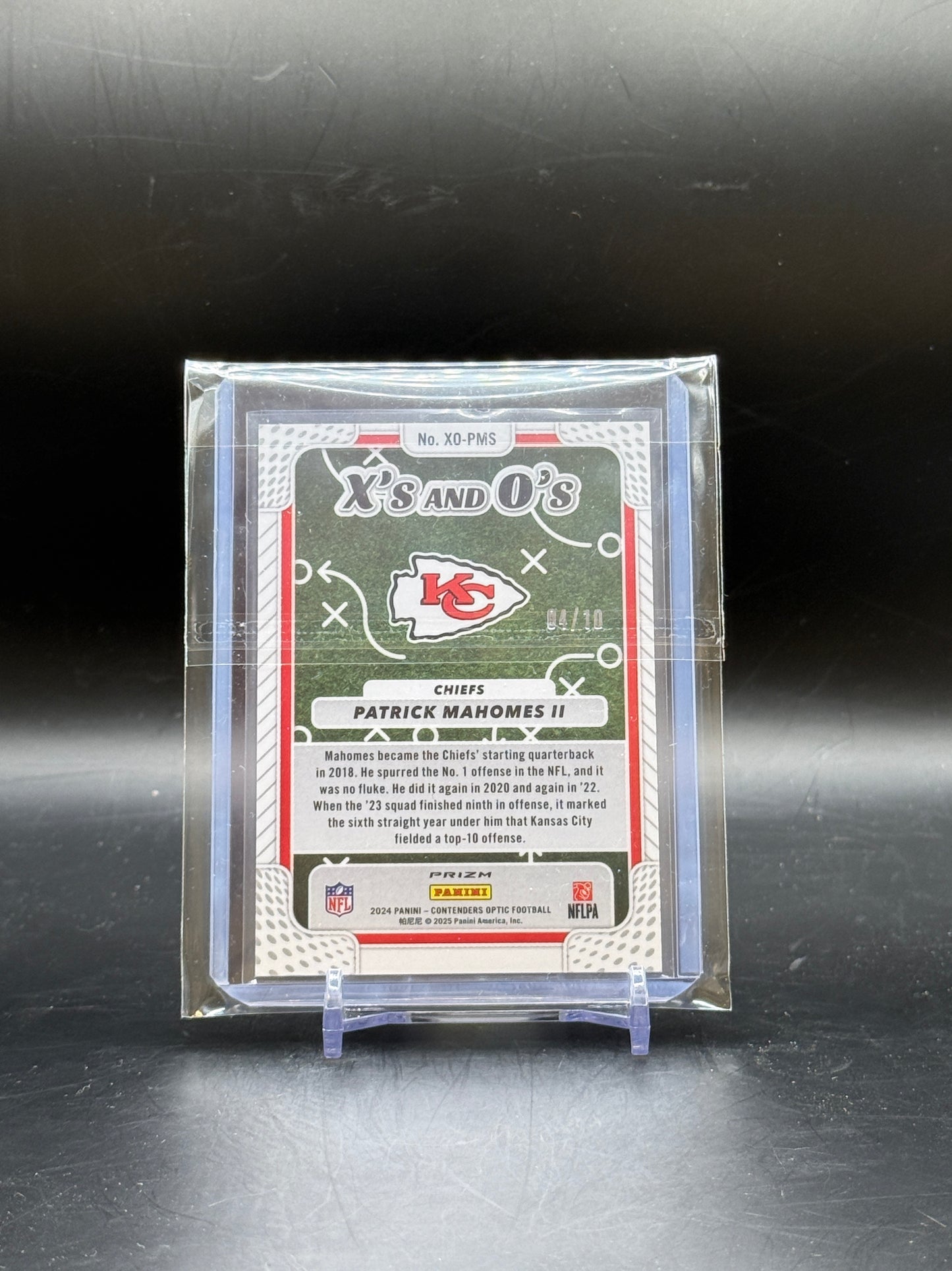 2024 Panini Contenders Optic NFL Patrick Mahomes II Kansas City Chiefs X' and O's Gold 04/10