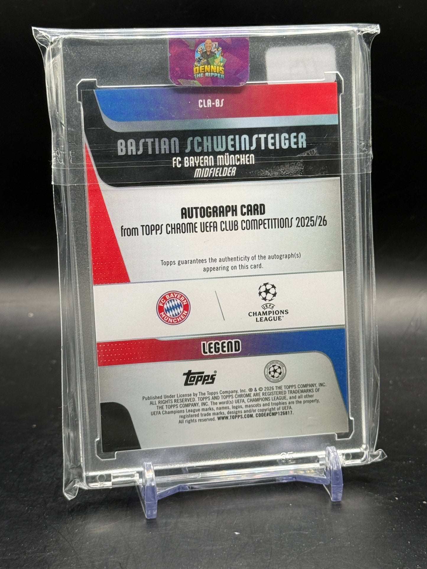 2025-26 Topps Chrome UCC Bastian Schweinsteiger FC Bayern München Geometric Purple Auto 71/75