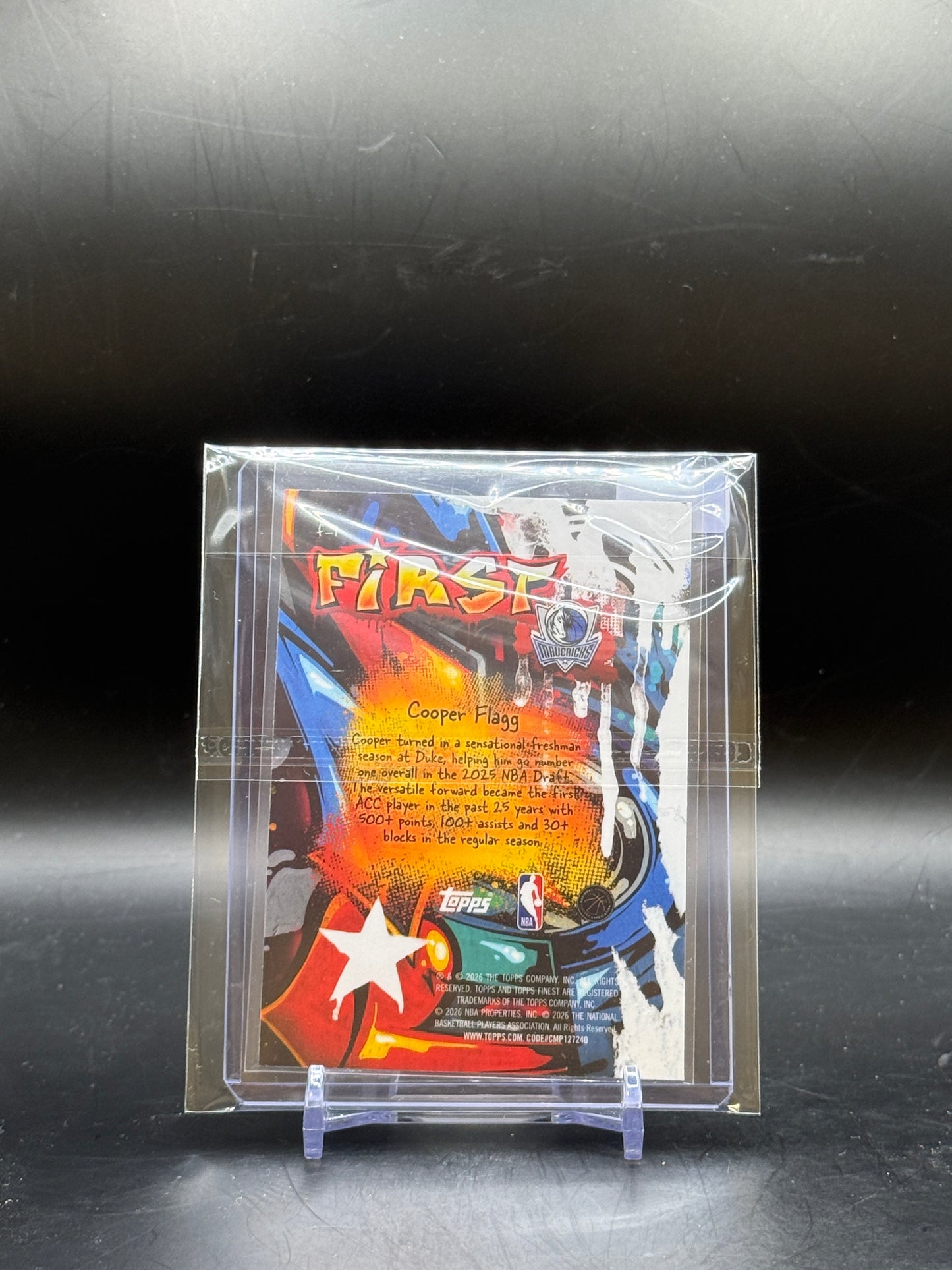 2025-26 Topps Finest Basketball Cooper Flagg Dallas Mavericks First Blue Refractor 84/99