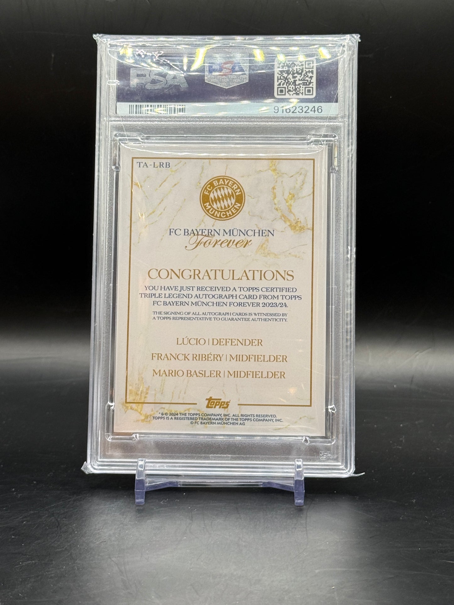 2023/24 Topps FCB Forever Lucio Ribery Basler Auto PSA 10 AUTO 10 91623246