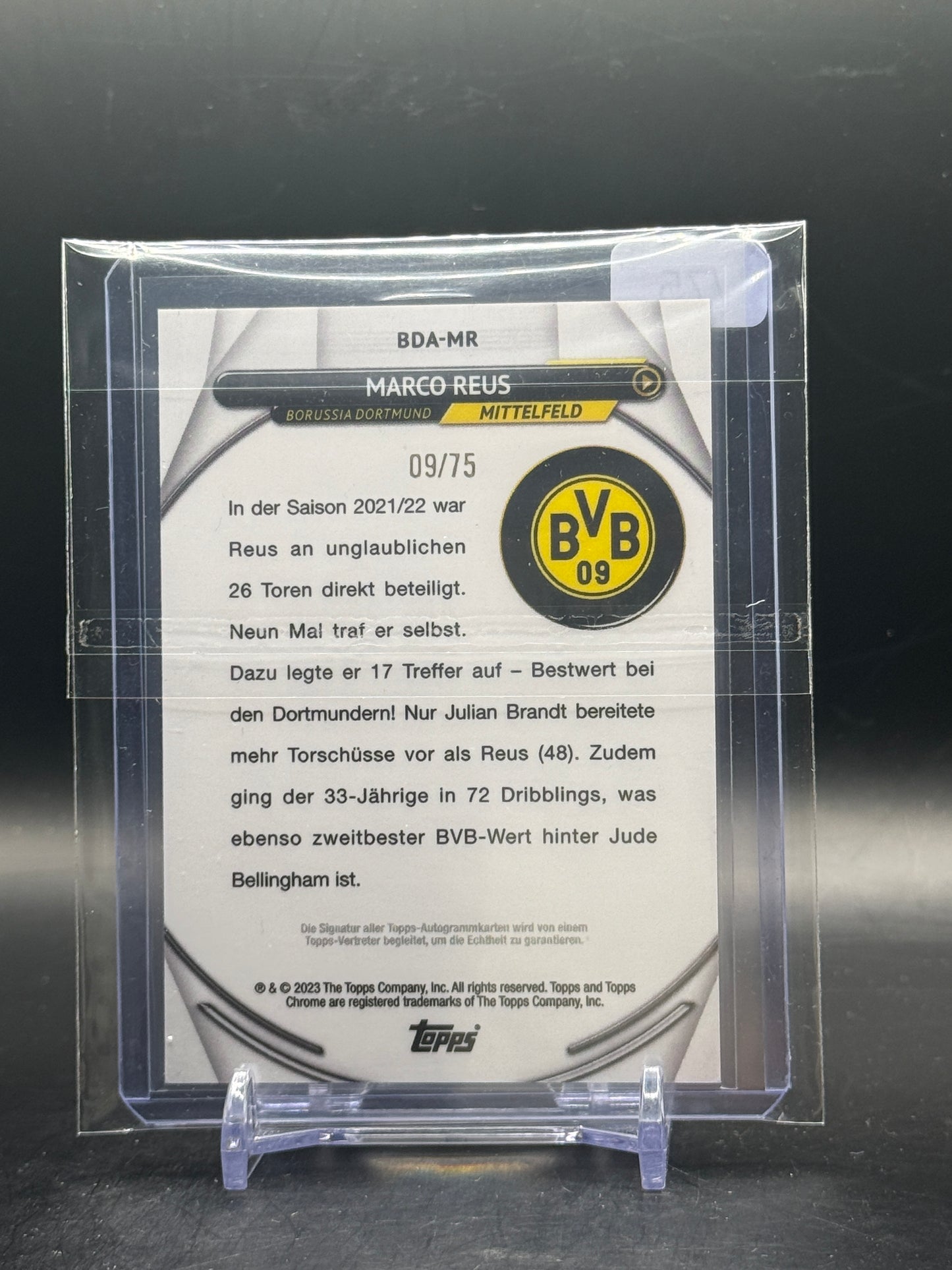 2022-23 Topps Chrome Borussia Dortmund Marco Reus Auto 09/75