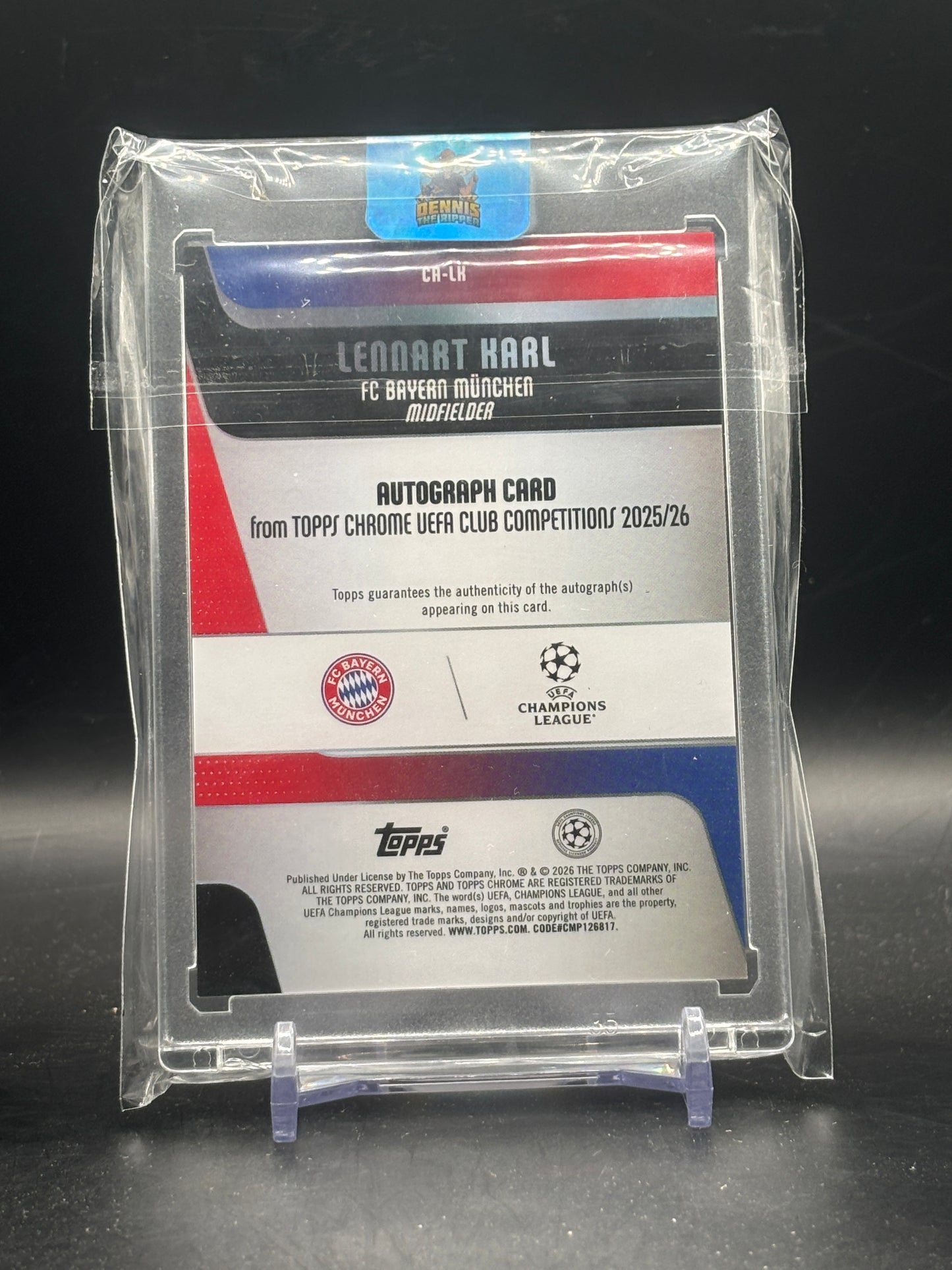 2025-26 Topps Chrome UCC Lennart Karl FC Bayern München Geometric Auto