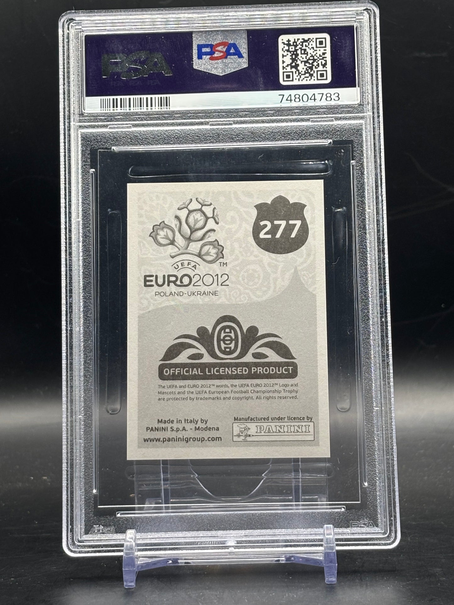 2012 Panini UEFA Euro Sticker Cristiano Ronaldo Portugal PSA 8 74804783