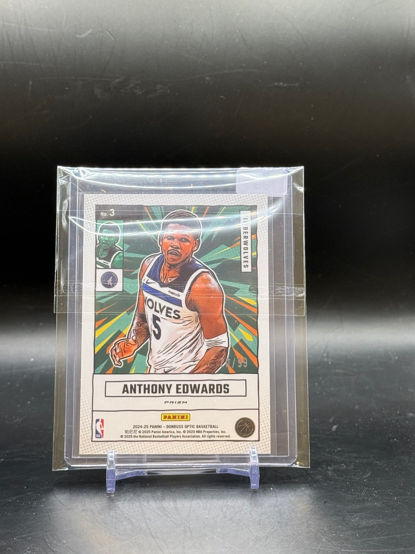 2024-25 Panini Donruss Optic NBA Anthony Edwards Minnesota Timberwolves Net Marvels Red & Gold International 20/99