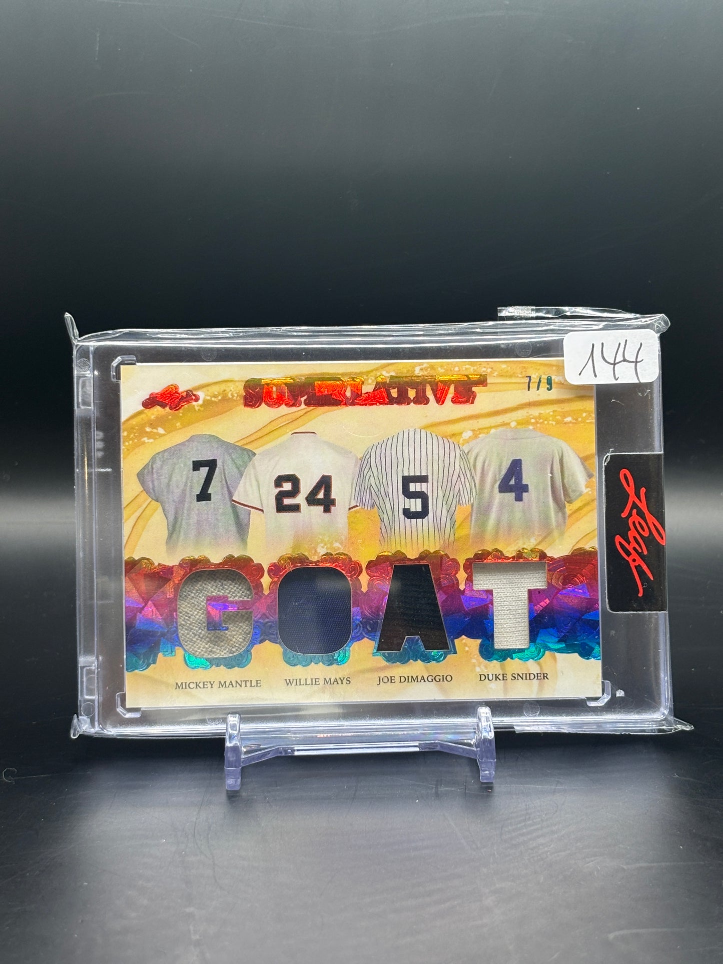 2023 Leaf Superlative GOAT Mantle/Mays/DiMaggio/Snider Patch /9