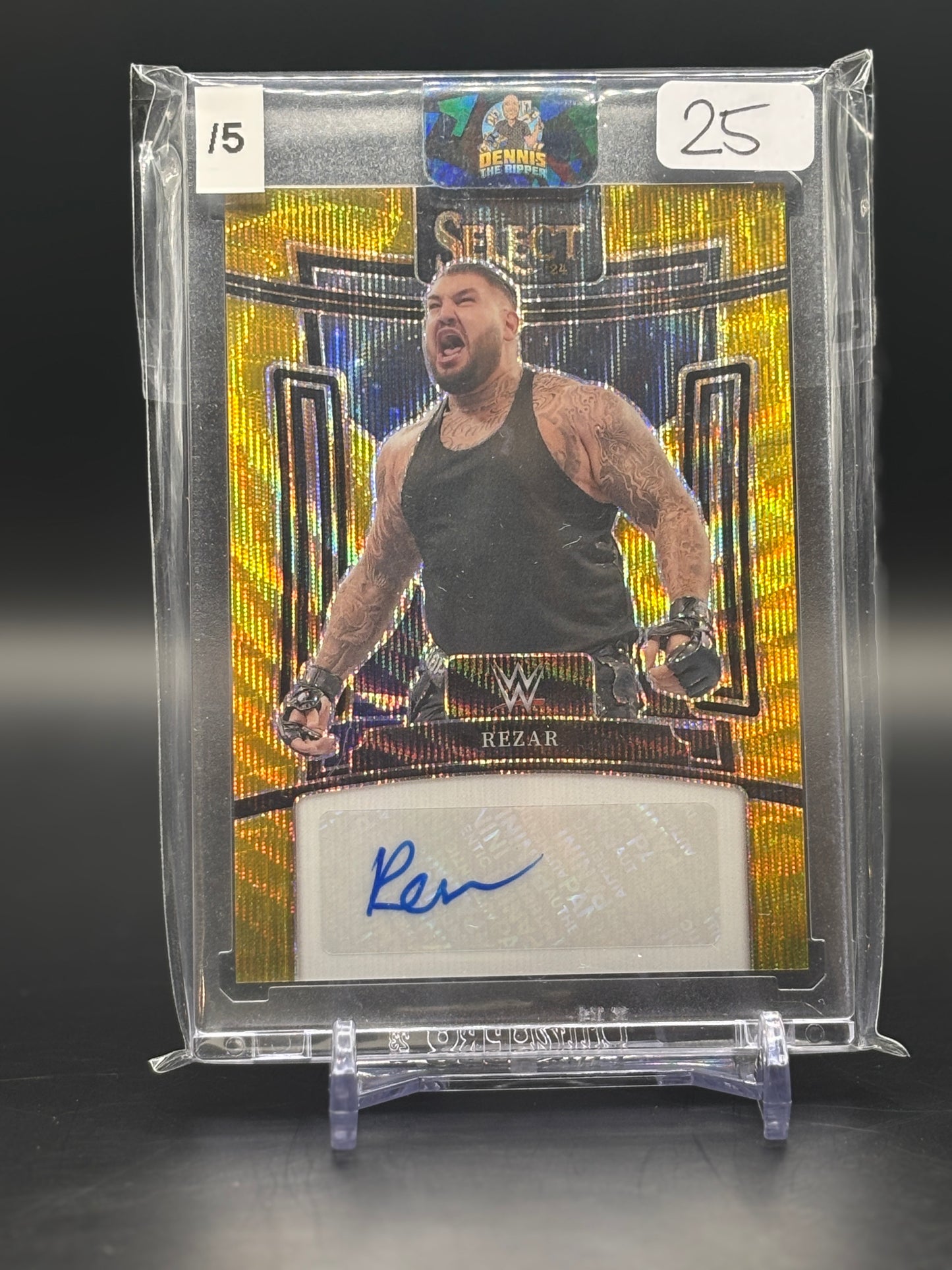 2024 Panini Select WWE Rezar Gold Wave Auto /5