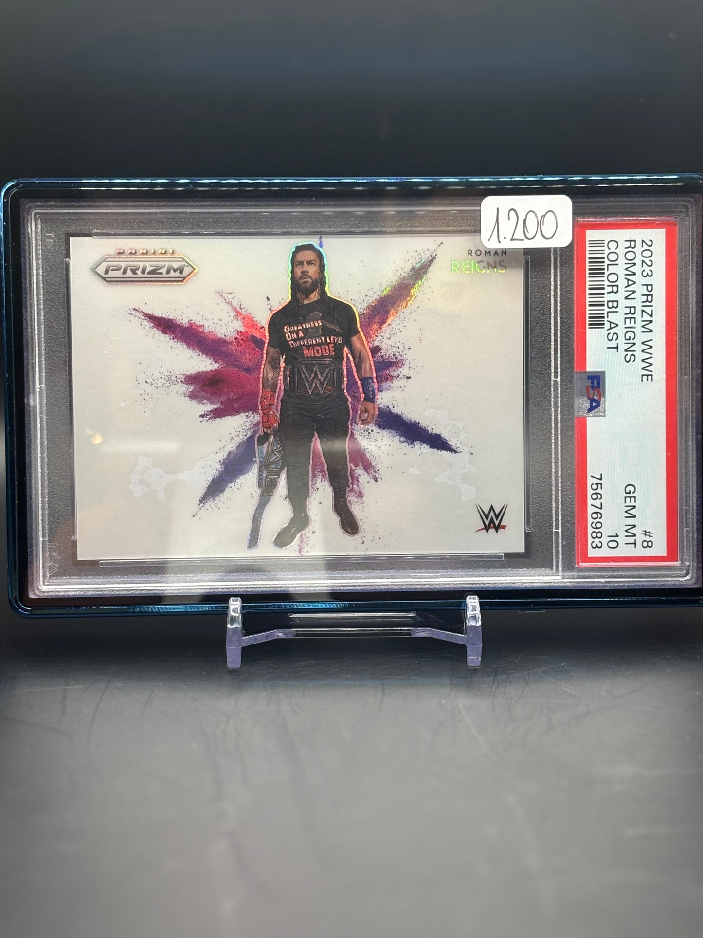 2023 Panini Prizm Roman Reigns Color Blast PSA 10 75676983