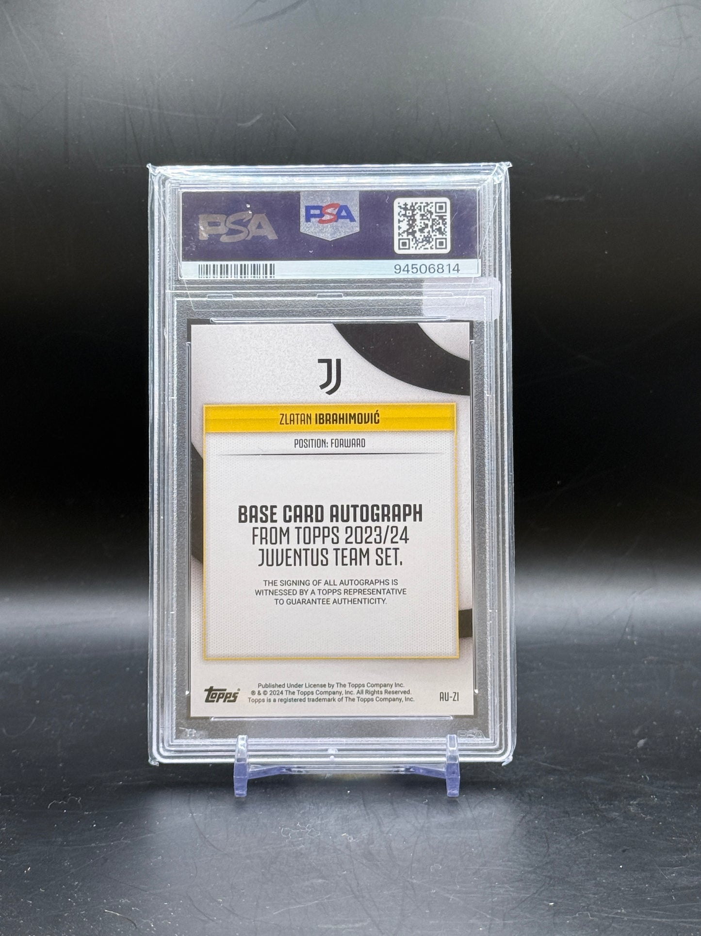 2023-24 Topps Juventus Team Set Zlatan Ibrahimovic Purple Auto 05/10 PSA 10 94506814