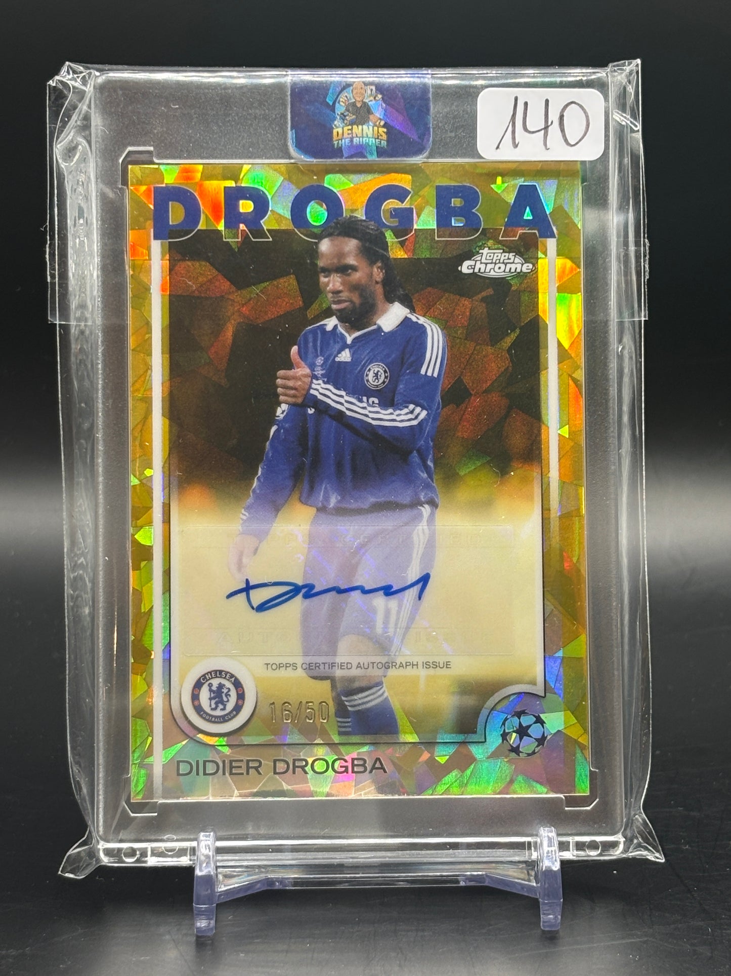 2024-2025 Topps Chrome Sapphire UEFA Club Competitions Didier Drogba Auto / 16/50