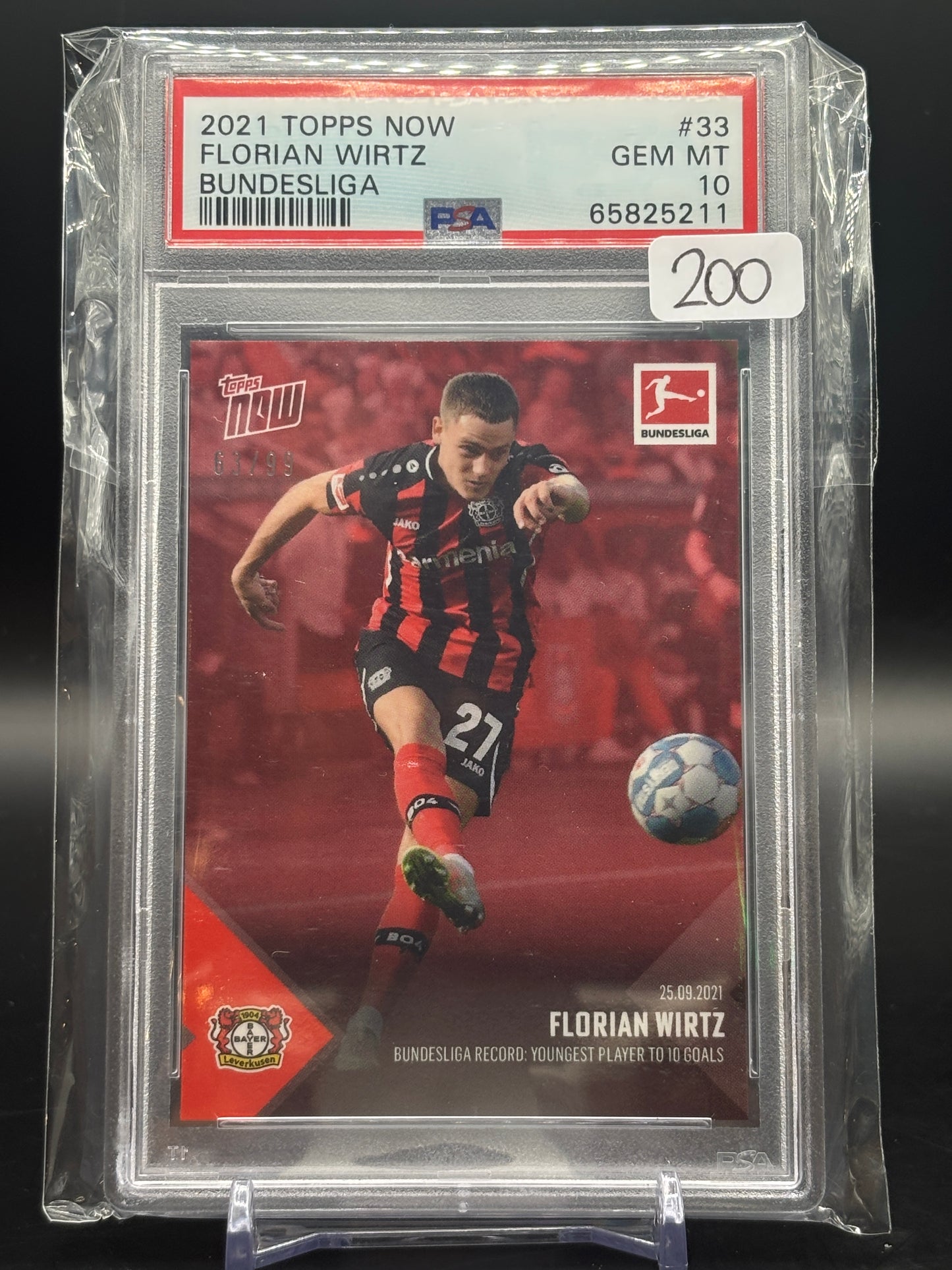 2021 Topps Now Florian Wirtz Red /99 PSA 10 65825211