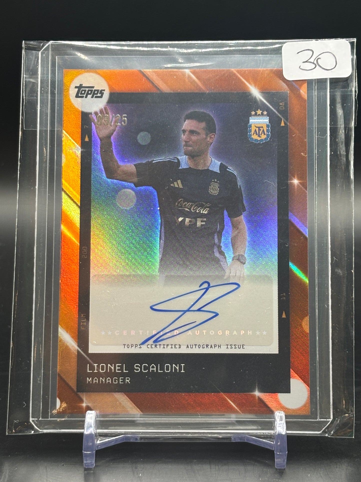 2025 Topps Focus Lionel Scaloni Orange Auto /25
