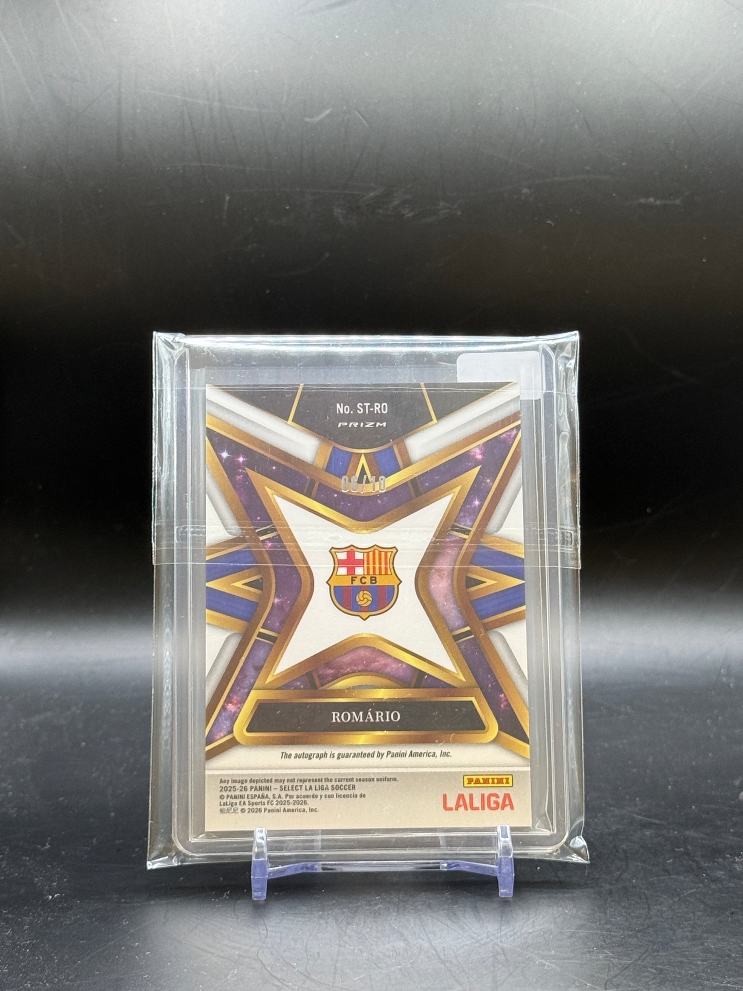 2025-26 Panini Select La Liga Romario FC Barcelona Stars Signatures Gold Auto 06/10