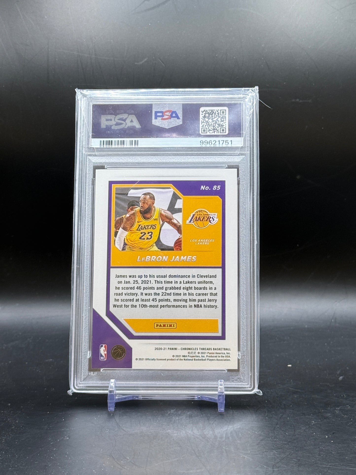 2020 Panini Chronicles NBA LeBron James Los Angeles Lakers Teal PSA 10 99621751