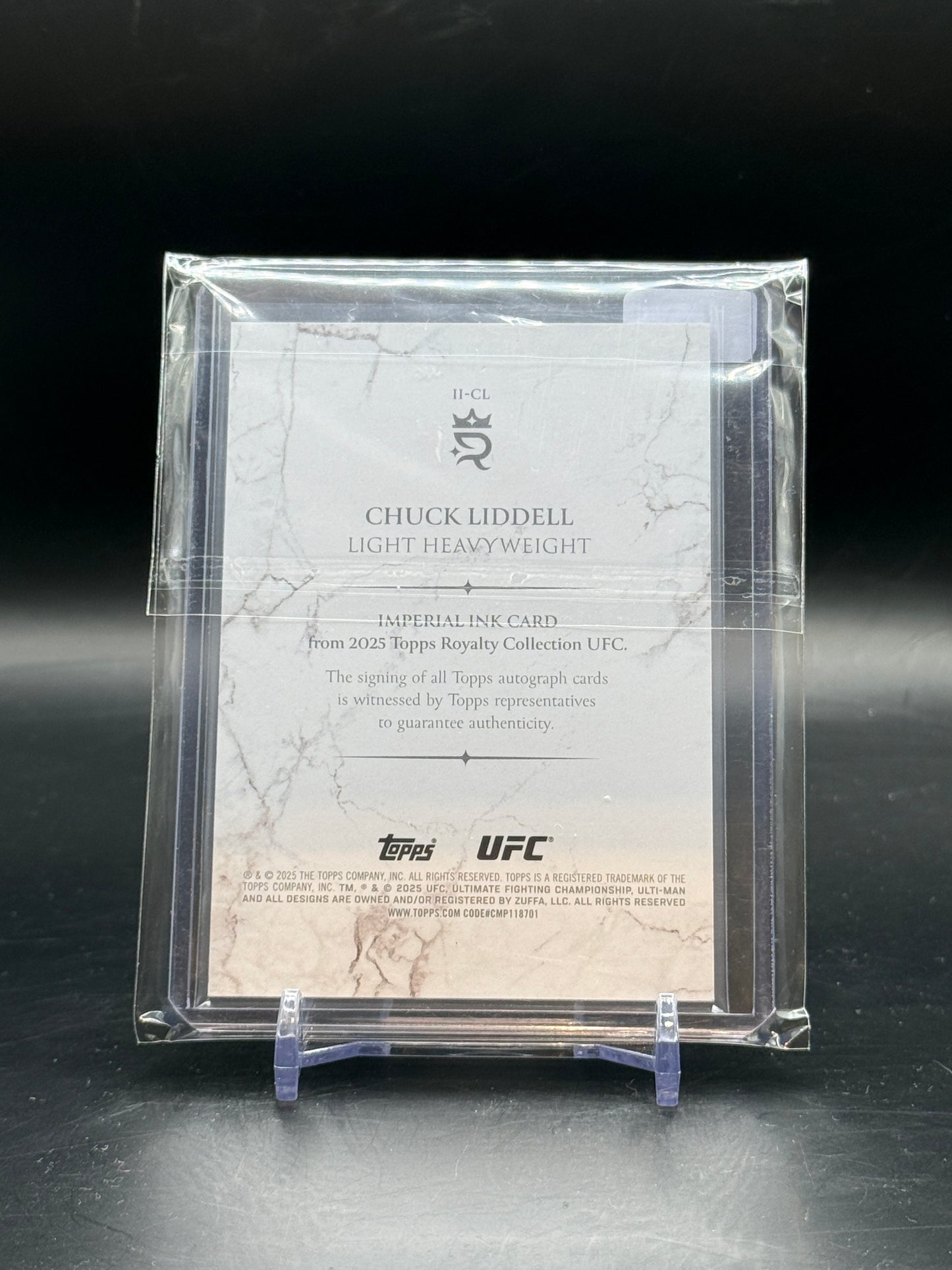 2025 Topps Royalty Collection UFC Chuck Liddell Auto 39/99