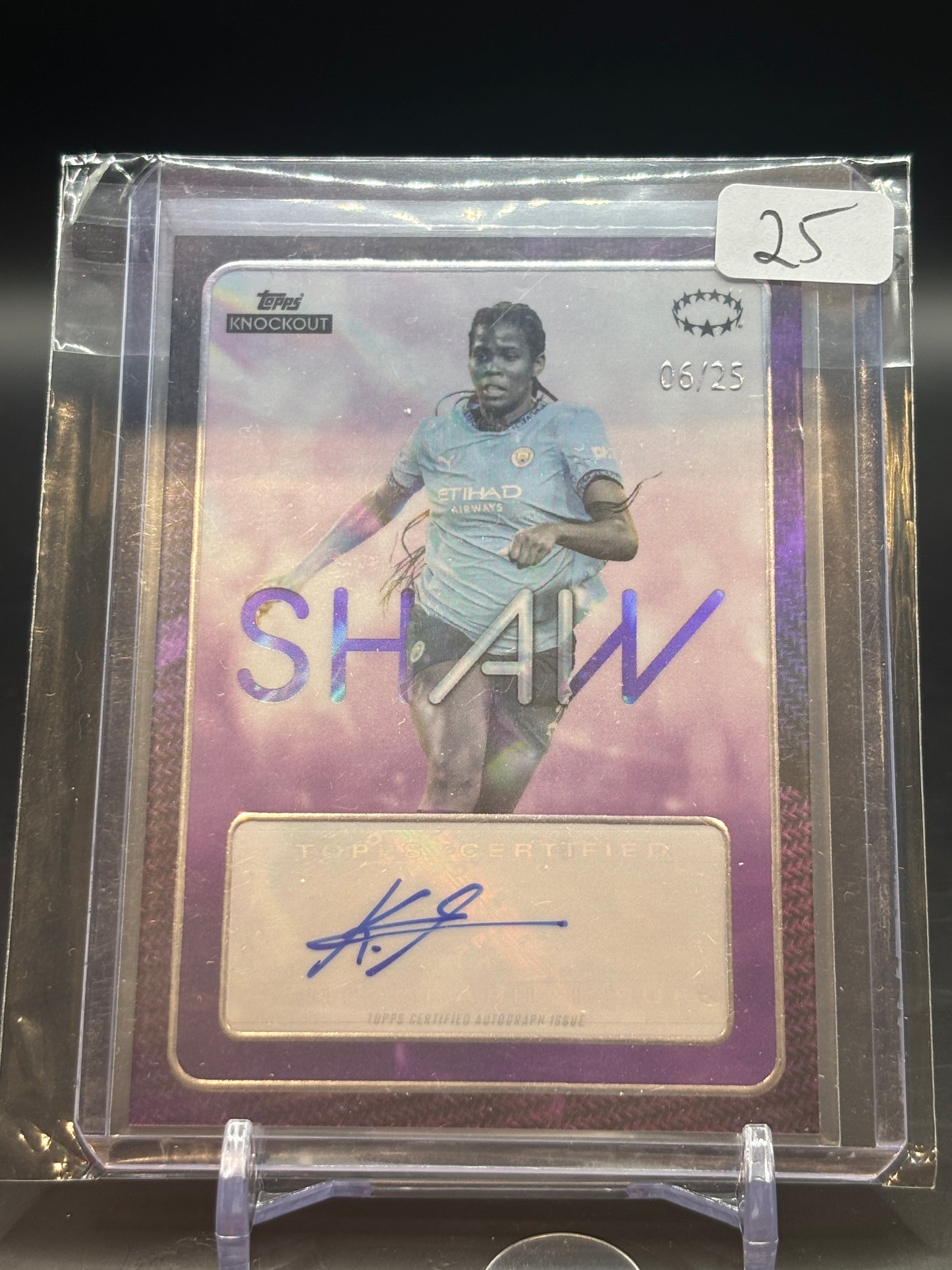 2024/25 Topps Knockout UWCL Khadija Shaw Purple Auto