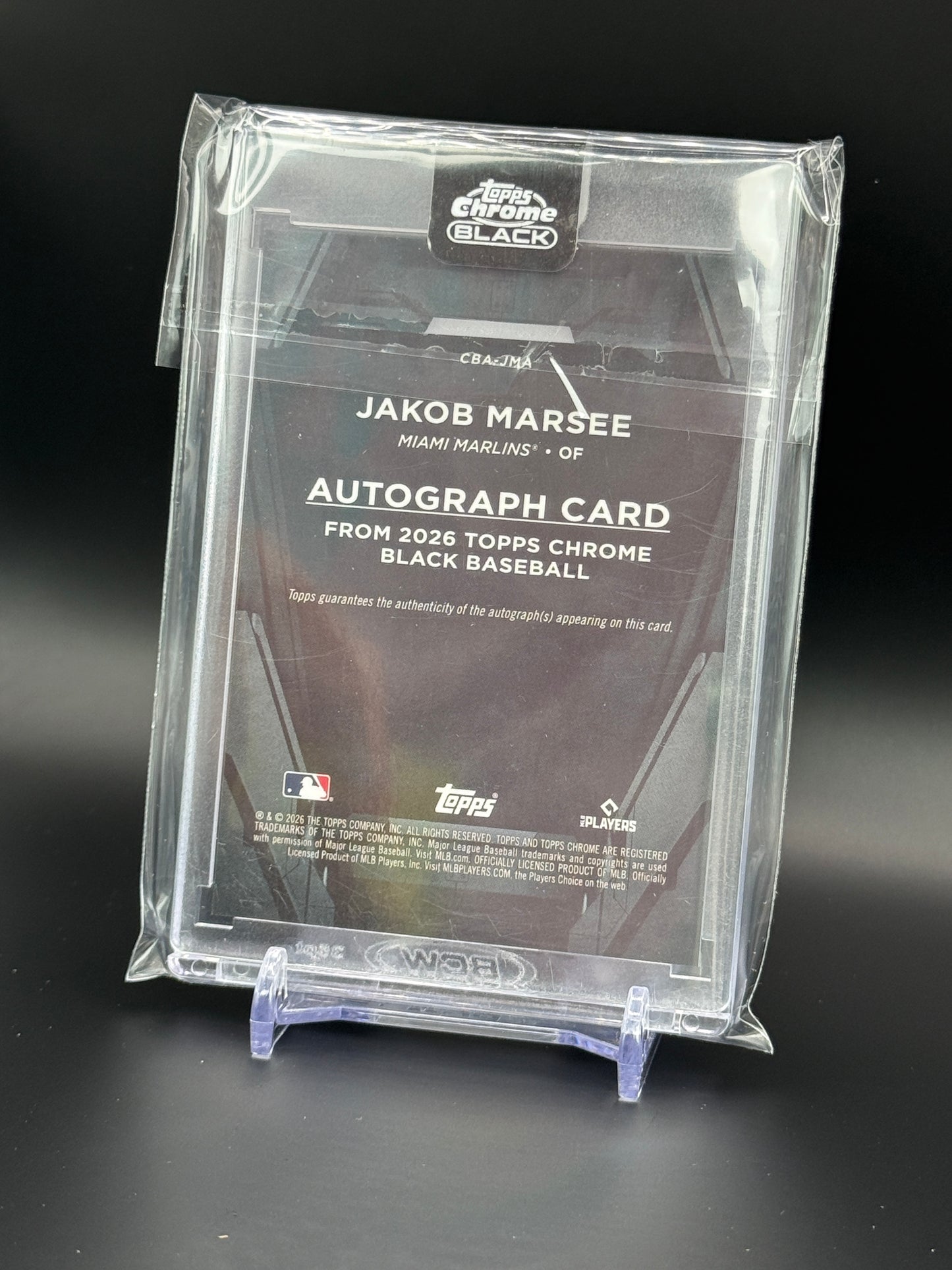 2026 Topps Chrome Black MLB Jakob Marsee Miami Marlins Auto