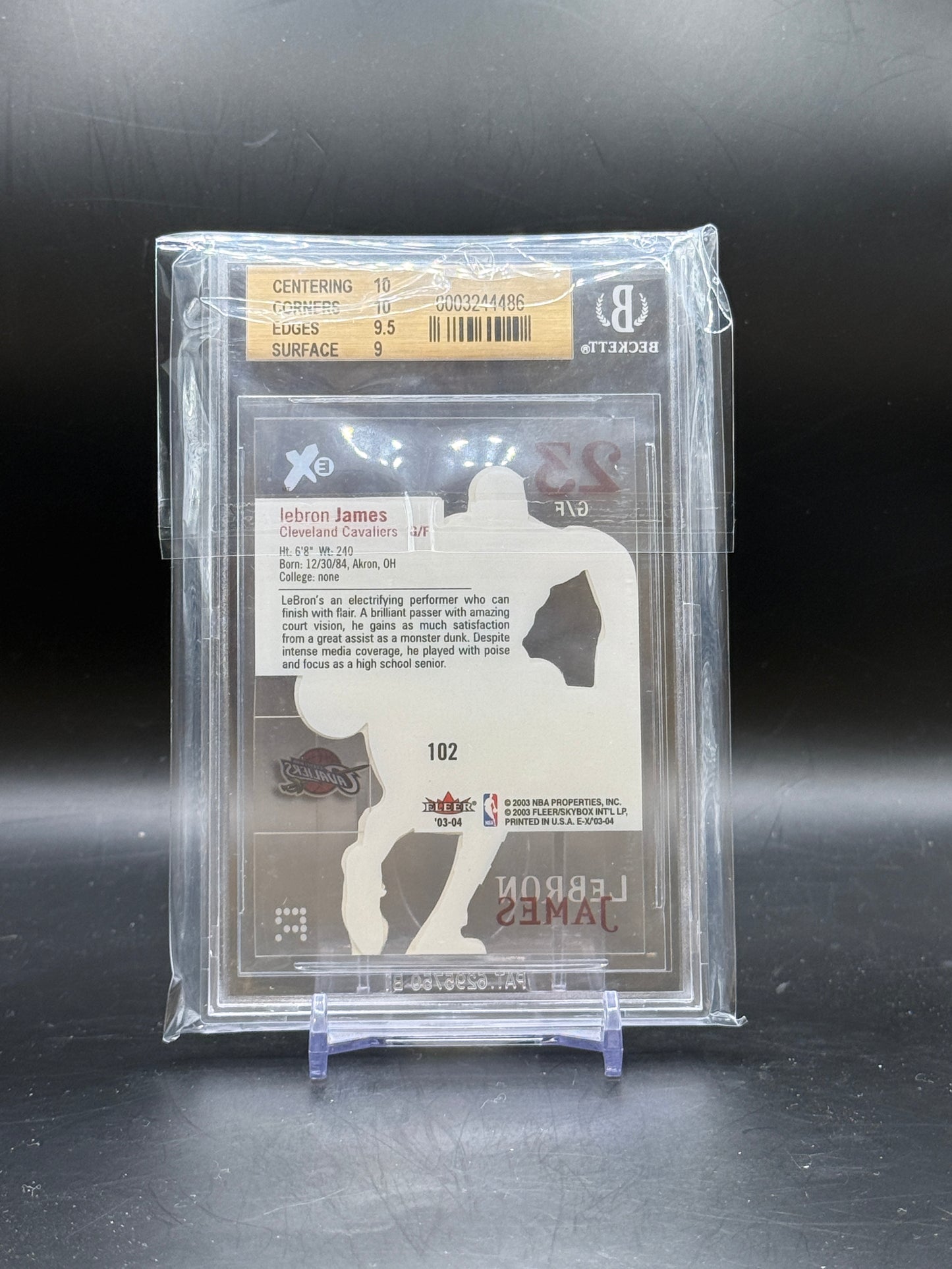 2003 Fleer E-X LeBron James Cleveland Cavaliers #102 Becket 9.5 0003244486