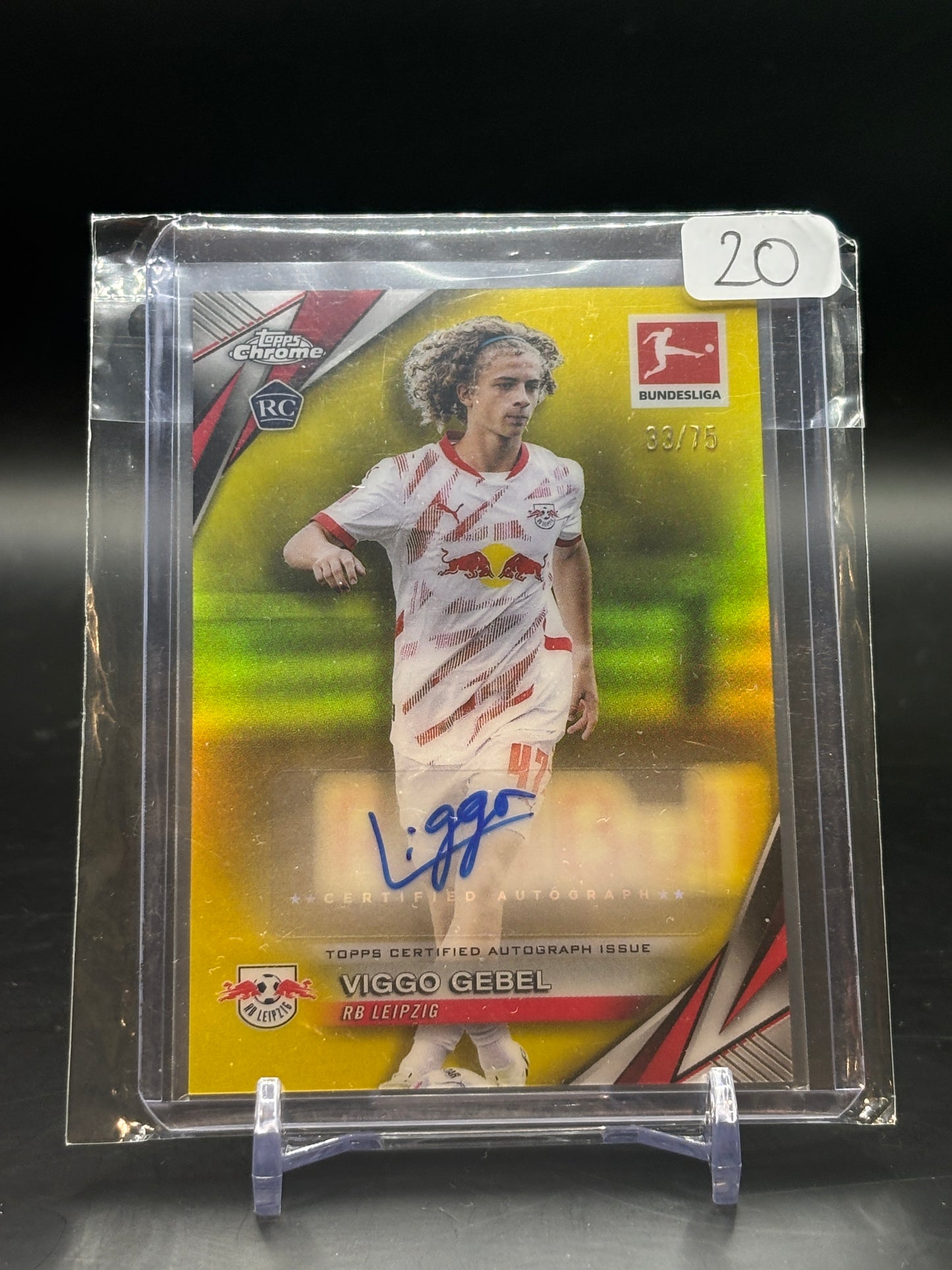 2024/25 Topps Chrome Viggo Gebel Yellow Auto /75 RC