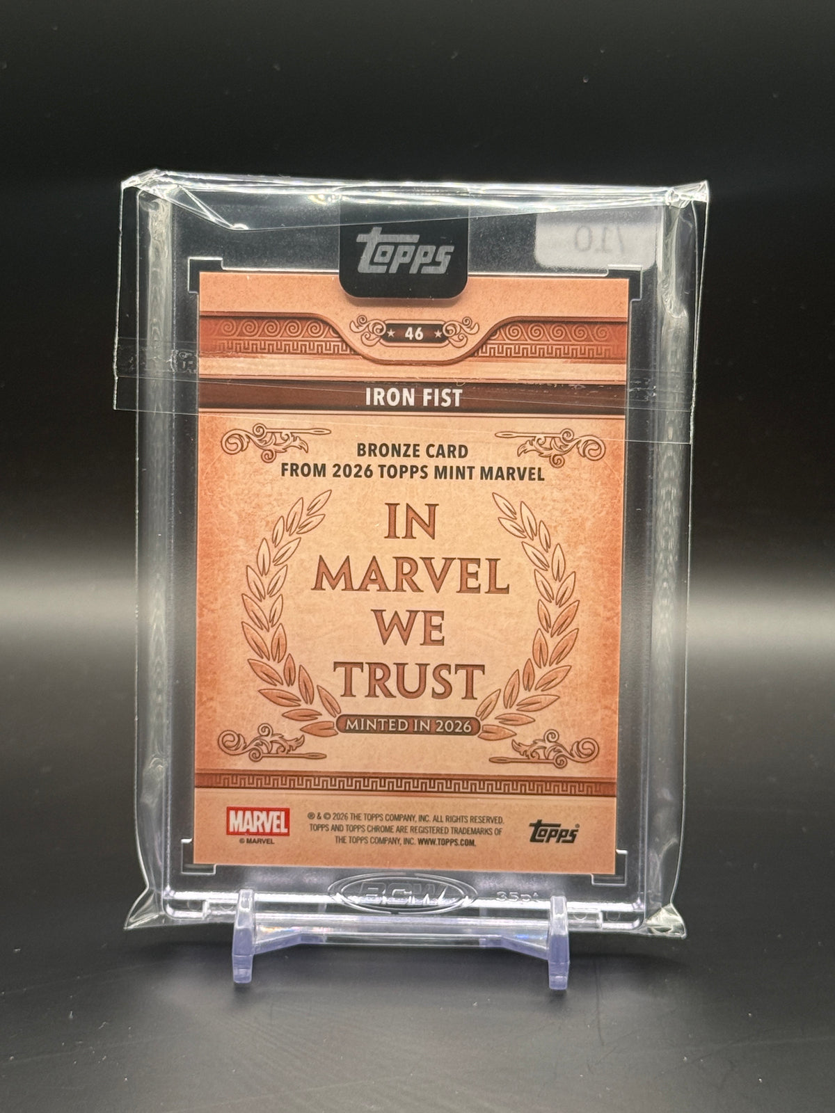 2026 Topps Mint Marvel Iron Fist Black 03/10
