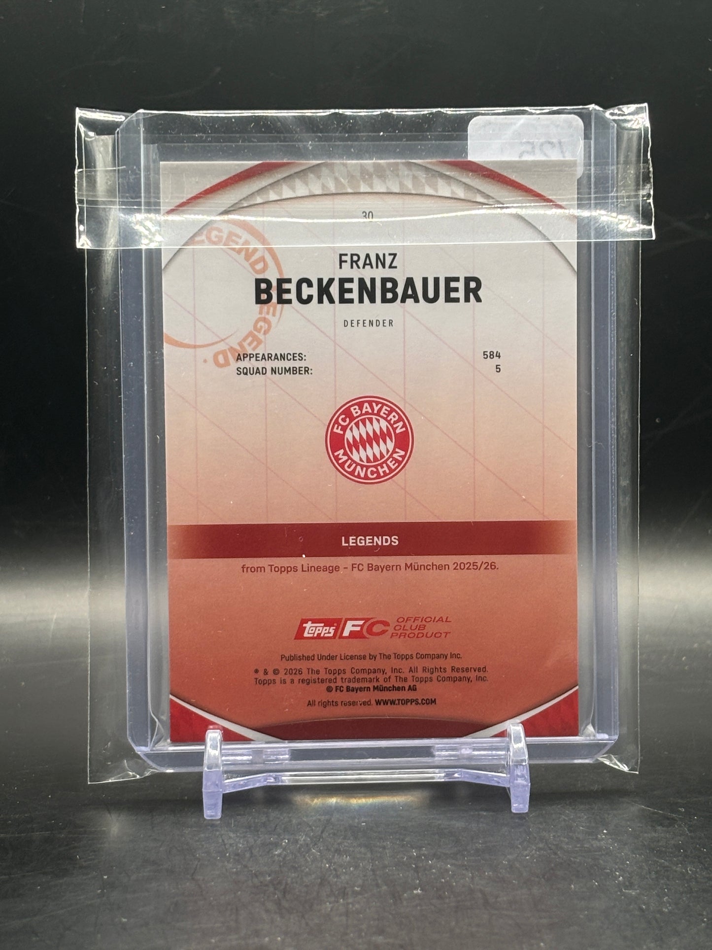 2025-26 Topps Lineage FC Bayern München Franz Beckenbauer 21/25