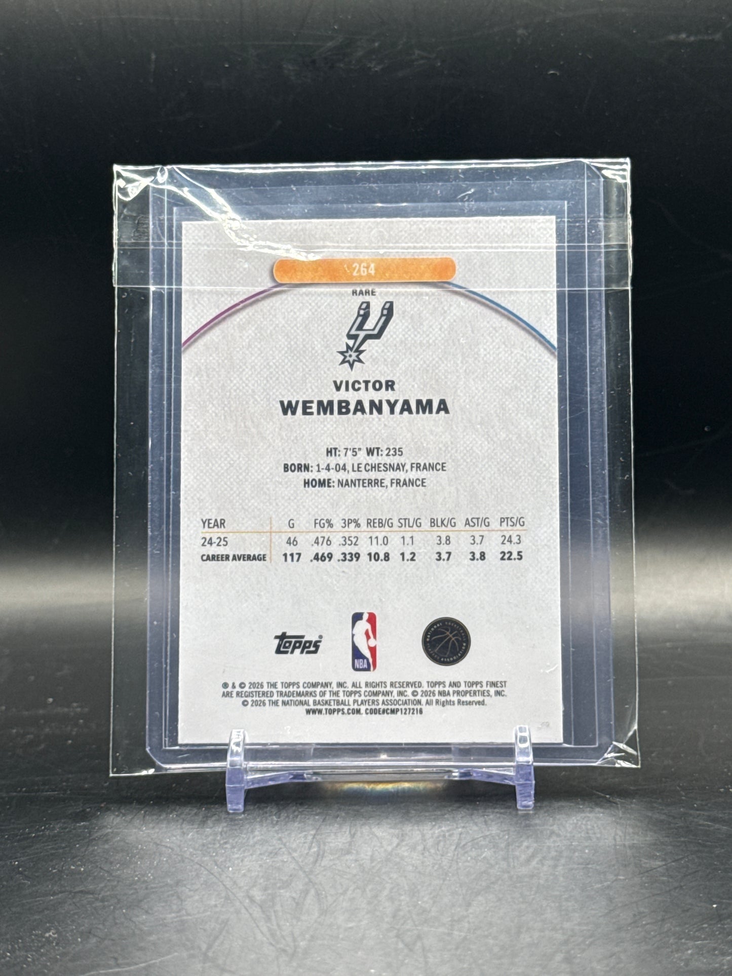 2025-26 Topps Finest NBA Victor Wembanyama San Antonio Spurs Rare