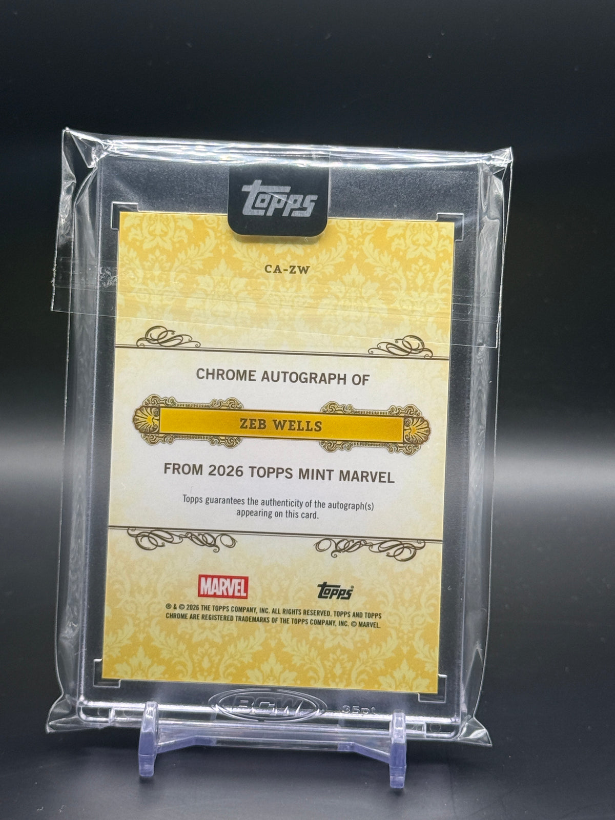 2026 Topps Mint Marvel Zeb Wells Auto
