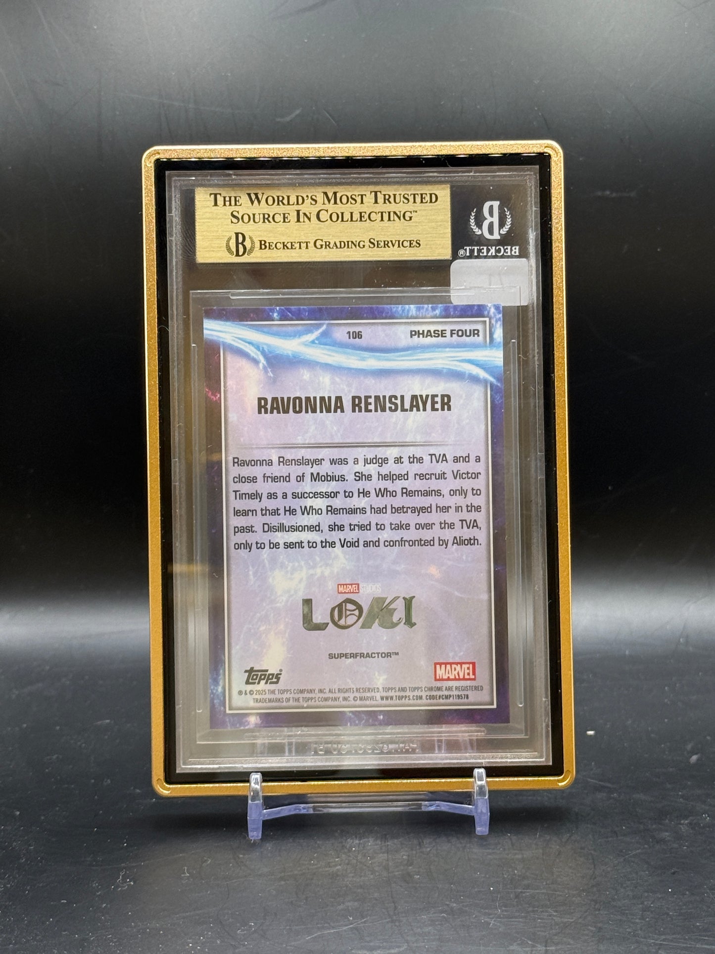 2025 Topps Chrome Marvel Studios Ravonna Renslayer Loki Superfractor 1/1 Becket 9.5 0019653217