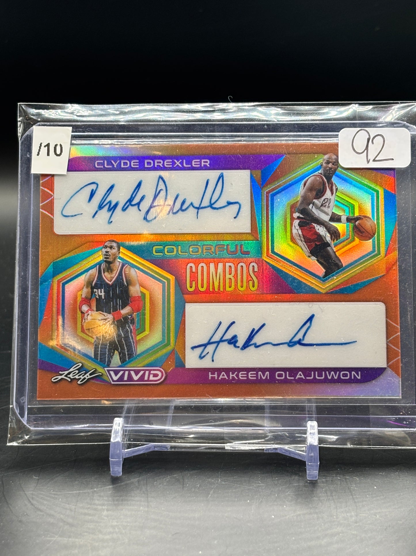 2023 Leaf Vivid Clyde Drexler / Hakeem Olajuwon Colorful Combos Auto 10/10