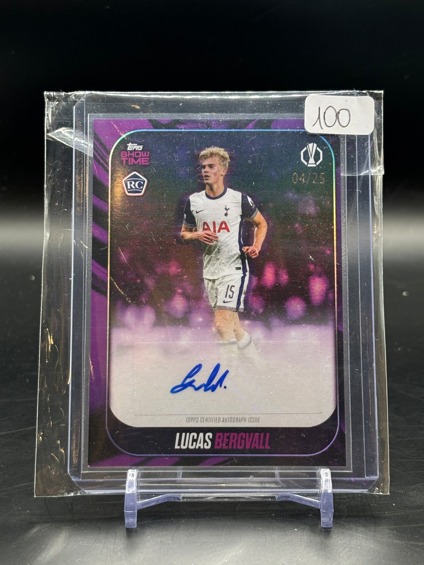 2025 Topps Showtime Lucas Bergvall Purple Auto /25 RC